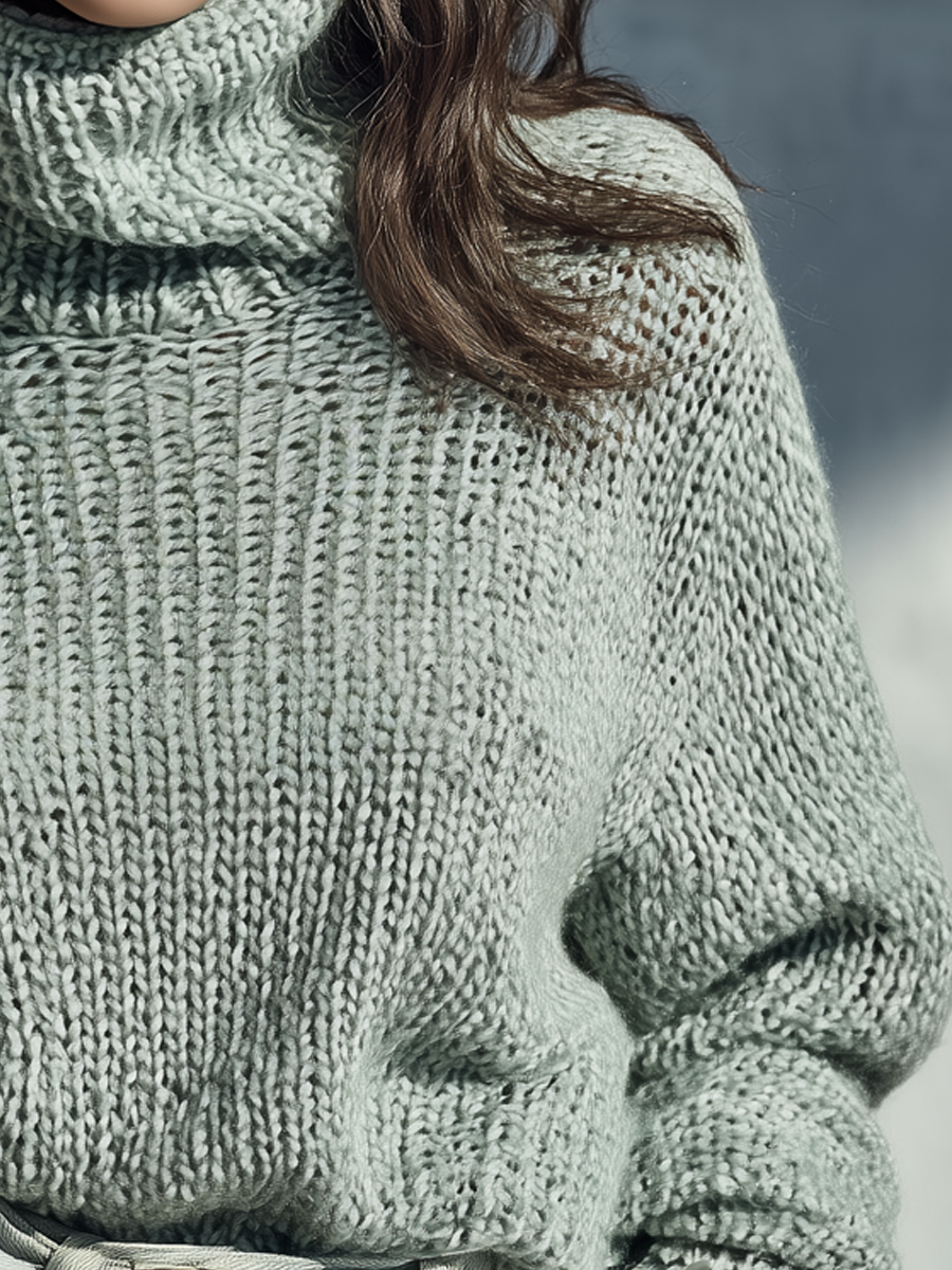 Vintage High-neck Loose Knit Sweater