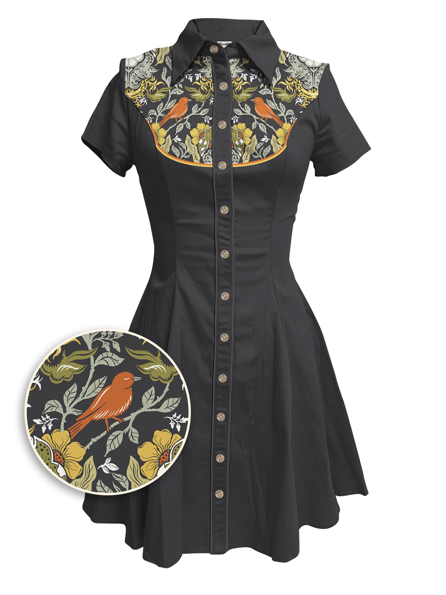 Birds On Branches - 100% Cotton Dress