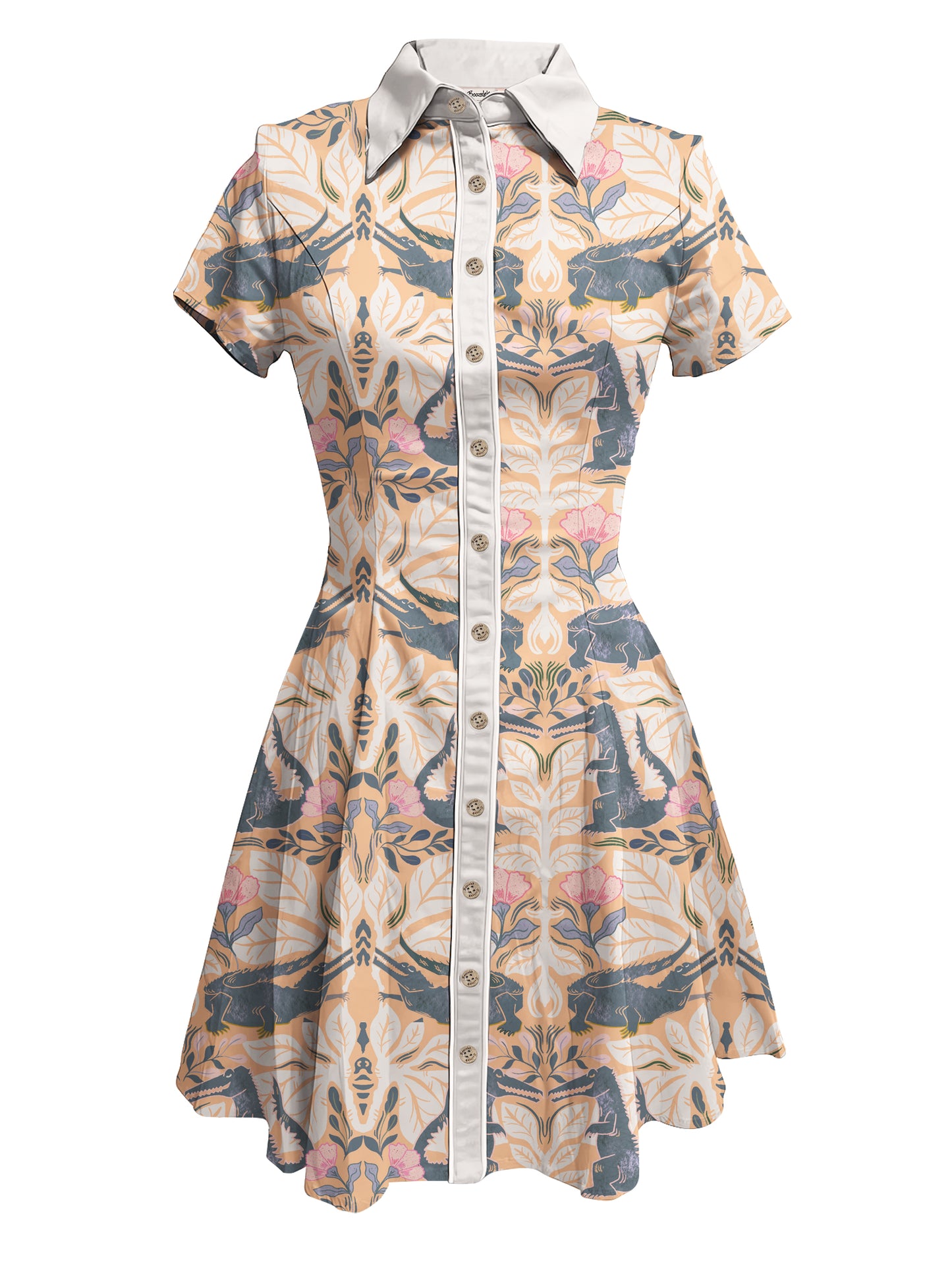 Happy Crocodiles Pink - 100% Cotton Dress