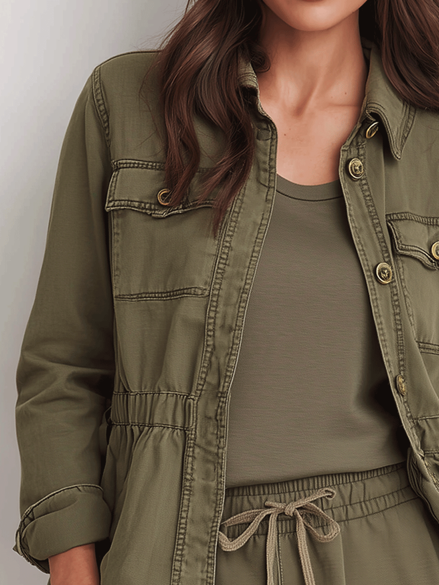 Casual Practical Fashion Army Green Jacket