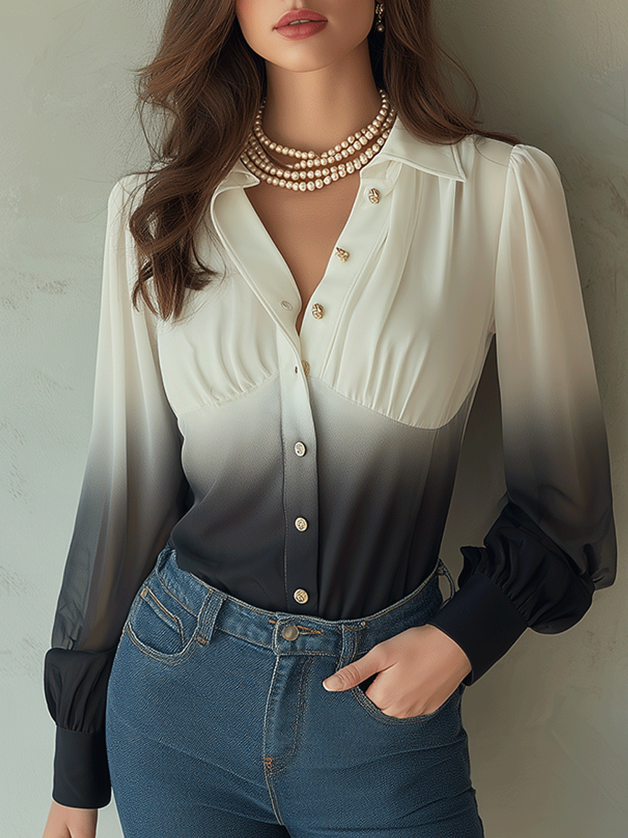Vintage Exquisite Gradient Shirt