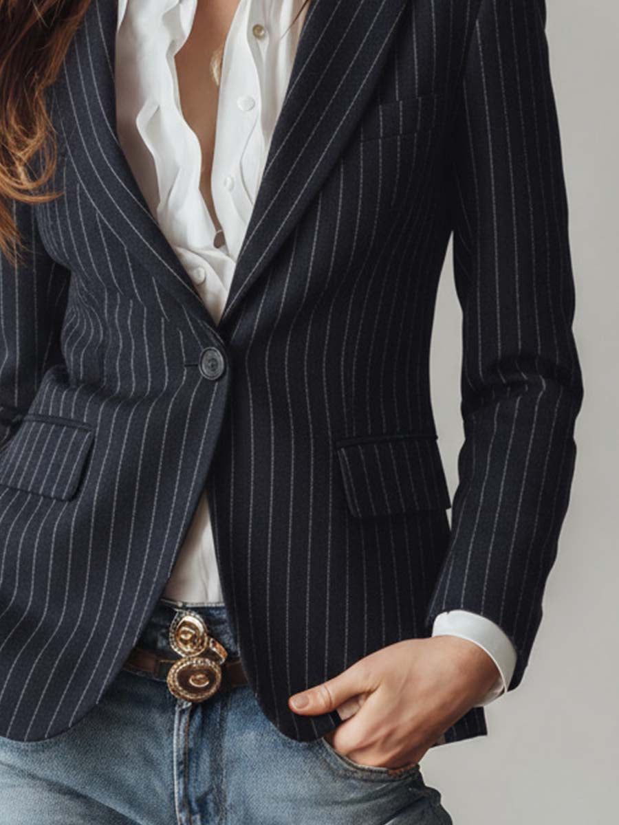 Retro Striped Blazer