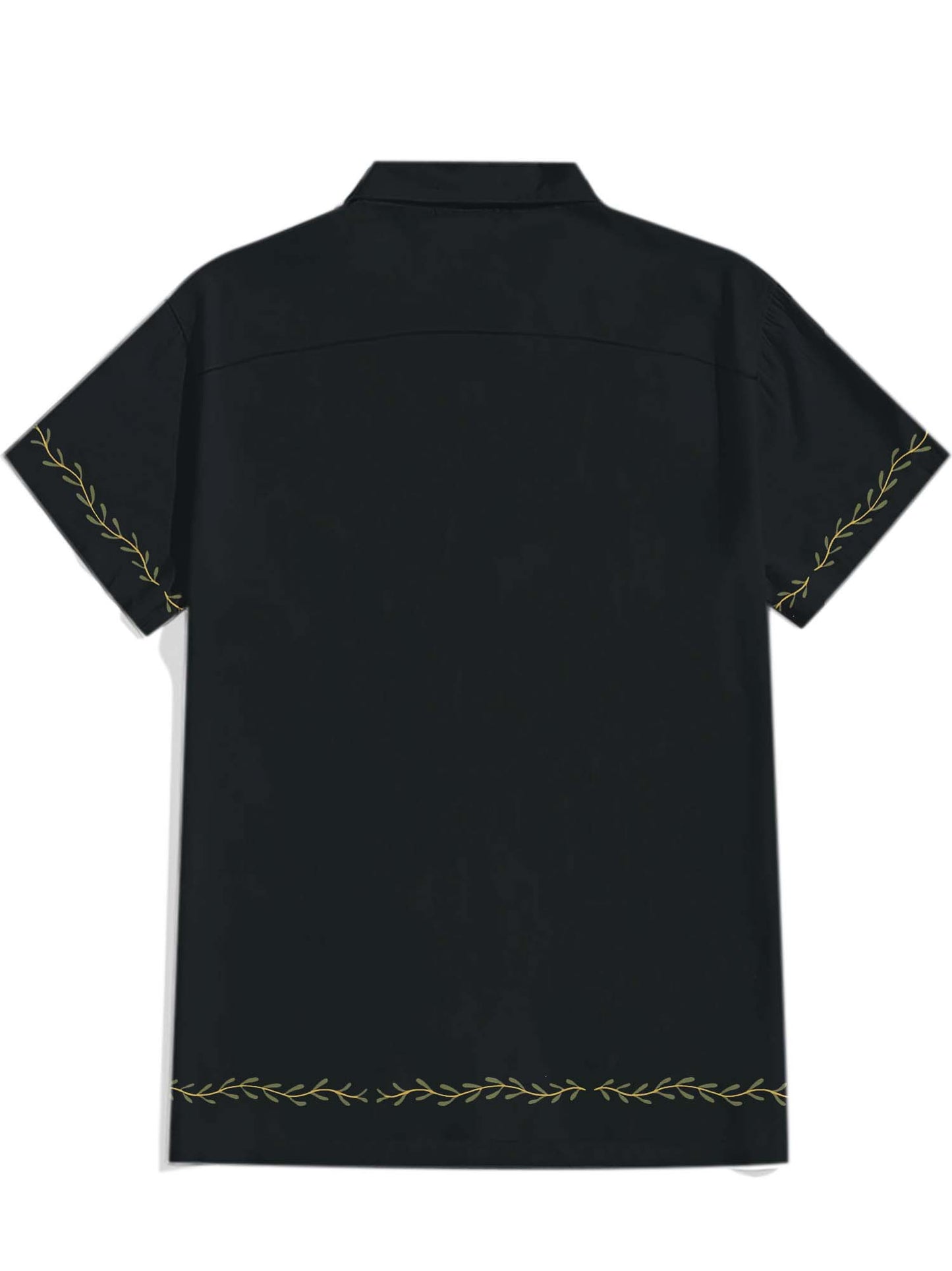 Crocodile And Coconut Tree - 100% Cotton Cuban Collar Shirt