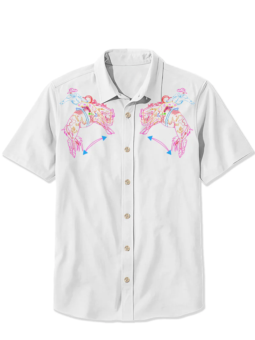 Cowboy Sketch - 100% Cotton Shirt