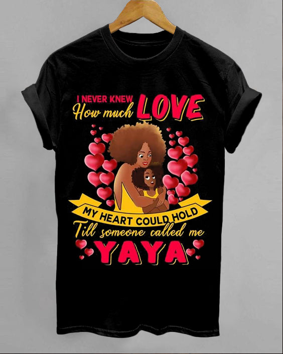 Mother's Day Crew Neck Short Sleeve Cotton T-shirt