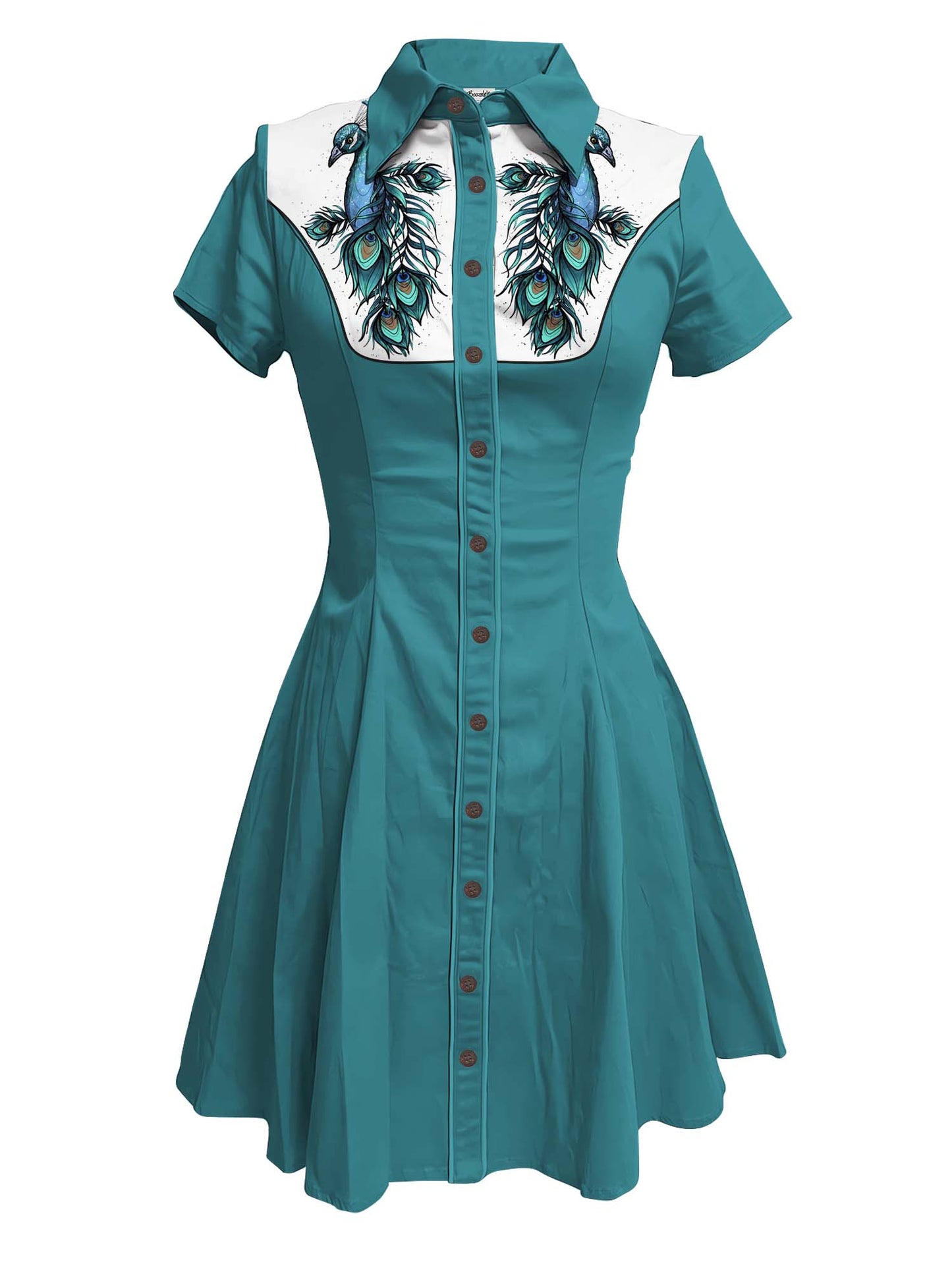 Peacock Feather - 100% Cotton Dress