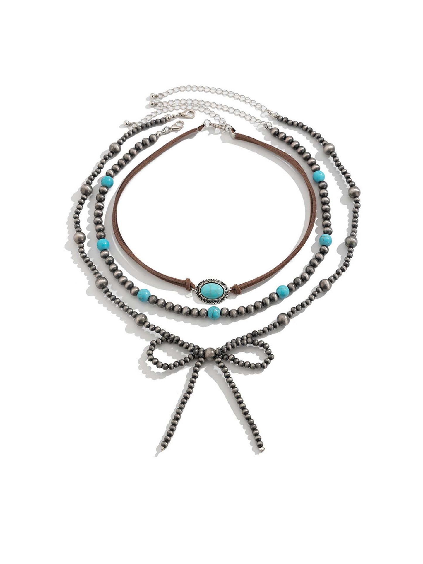 Turquoise Western Cowboy Clavicle Chain Set