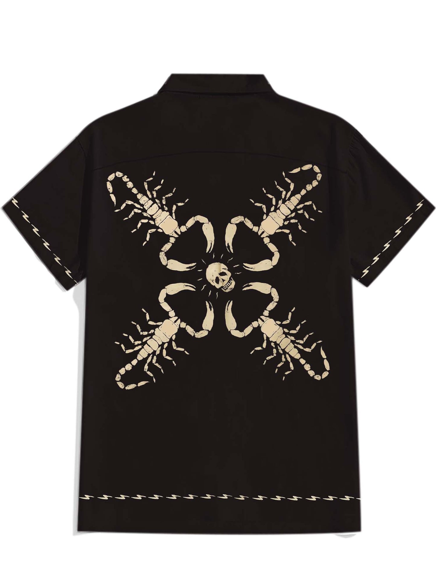 Skull And Scorpion - 100% Cotton Cuban Collar Shirt