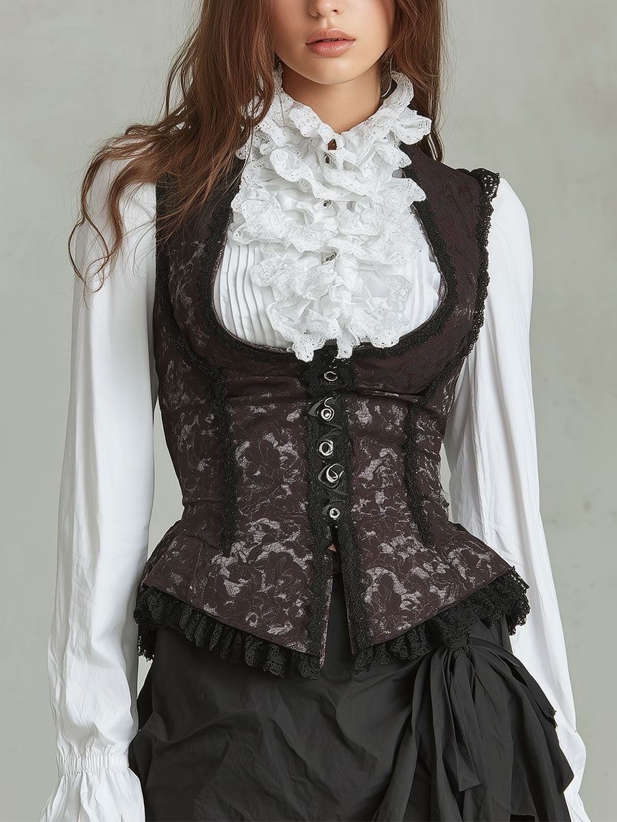 Unique Design Lace Patchwork Waist Vest