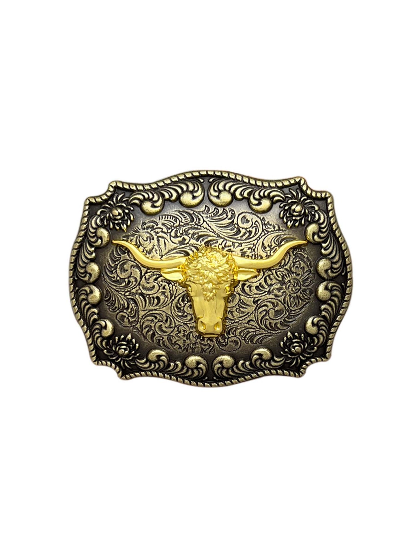 Western Golden Cow Head Belt Buckle