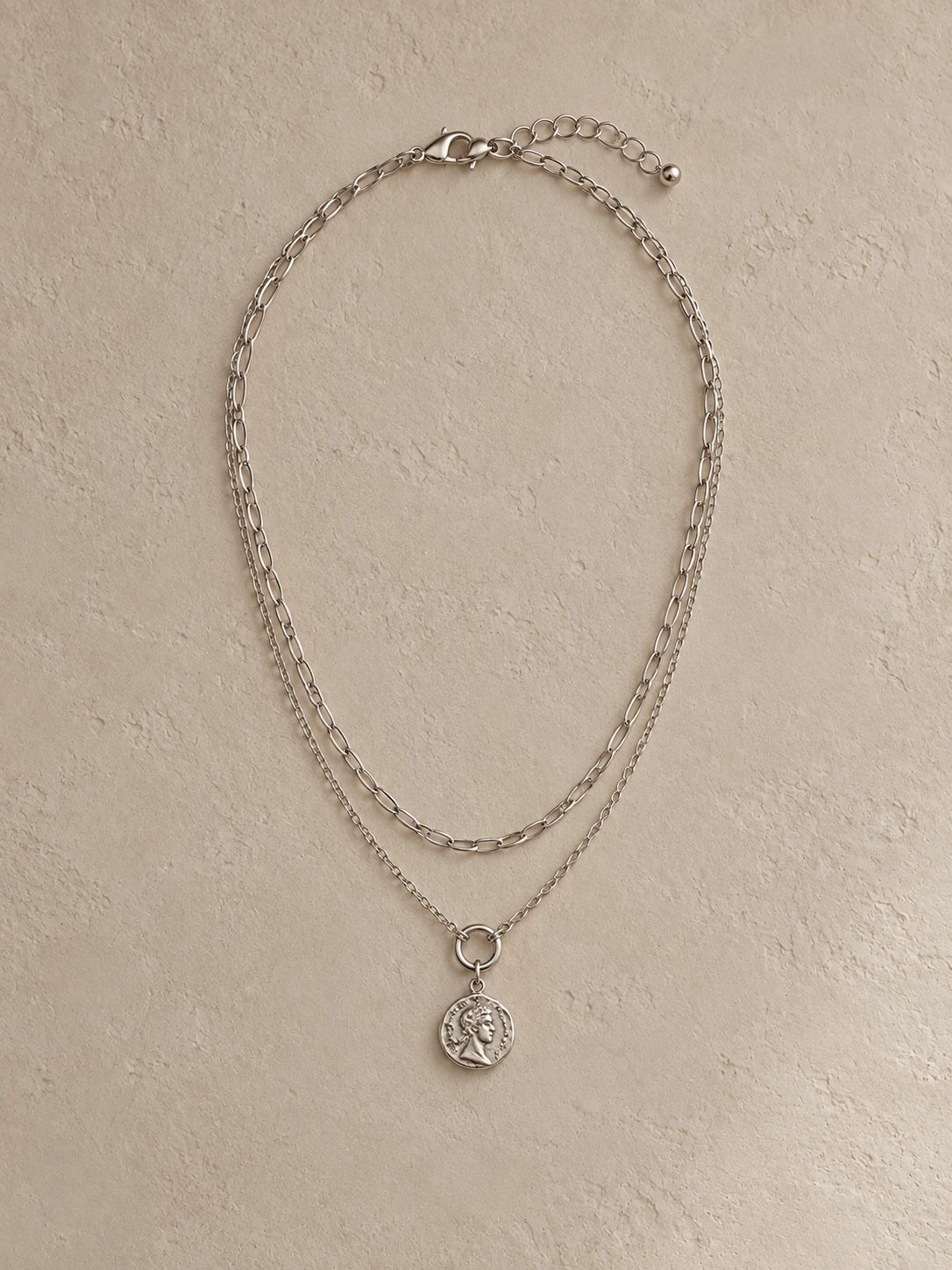 Roman Coin Double-Layer Chain Necklace