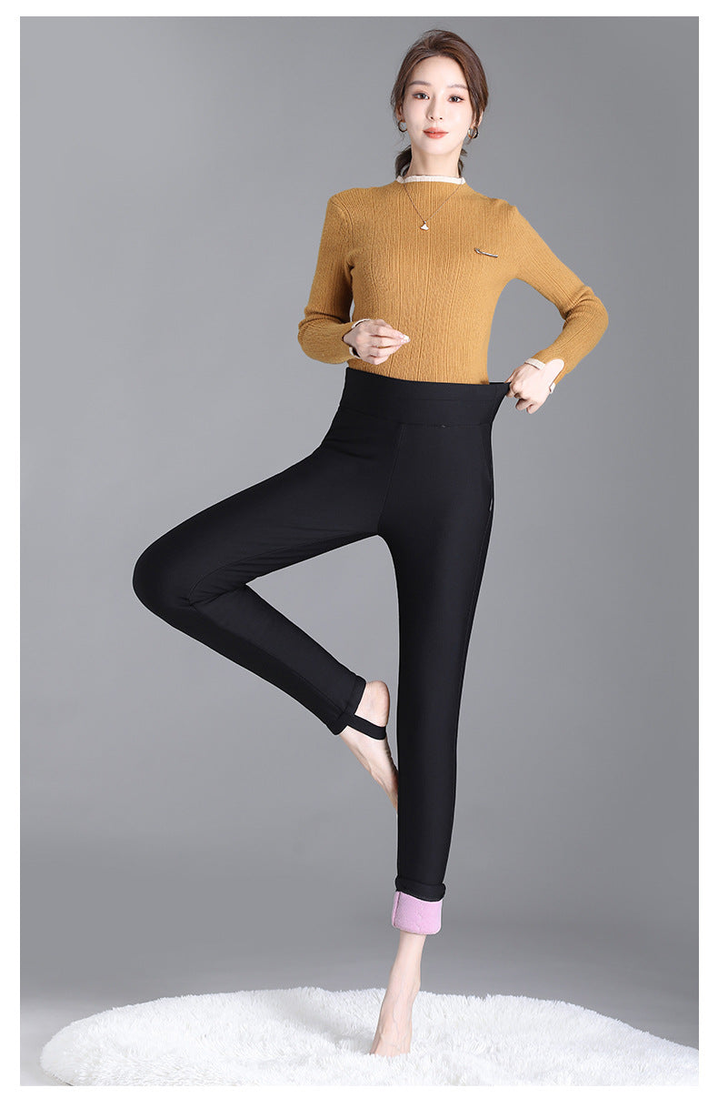 Winter 800g outer wear thickened plus size warm women's pants