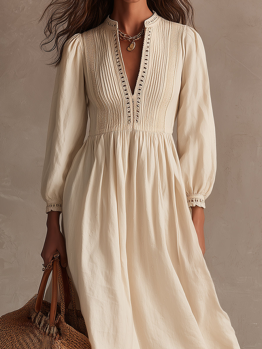 Bohemian Holiday Cotton-blend Lace Midi Dress