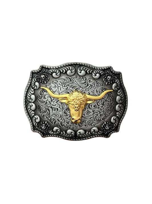 Western Golden Cow Head Belt Buckle
