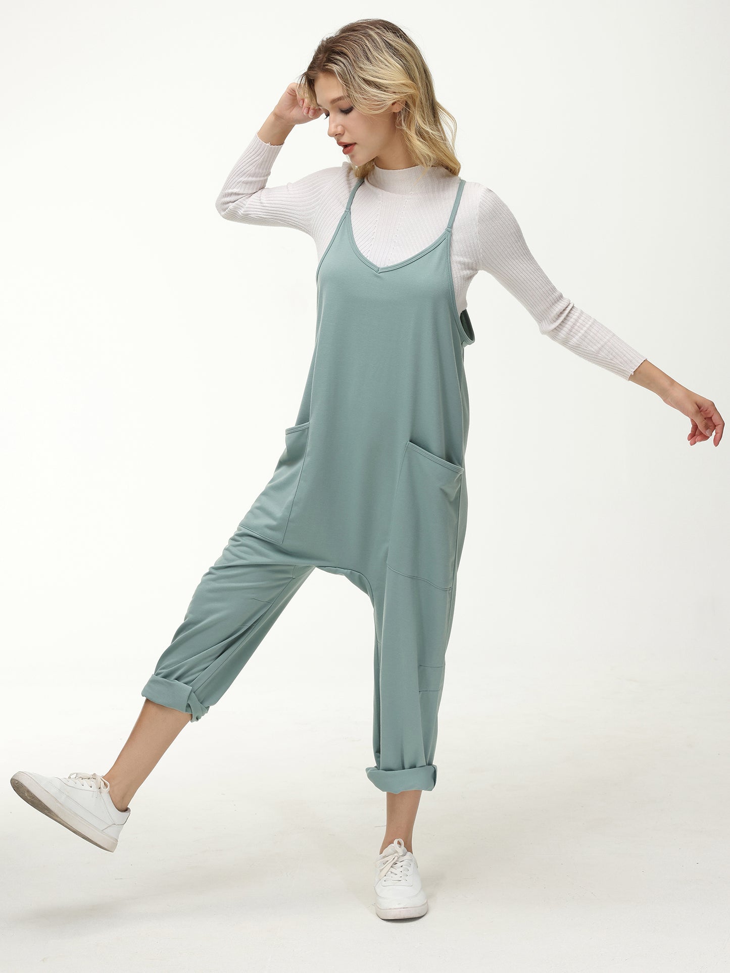 Womens Casual Wide-Leg Jumpsuit