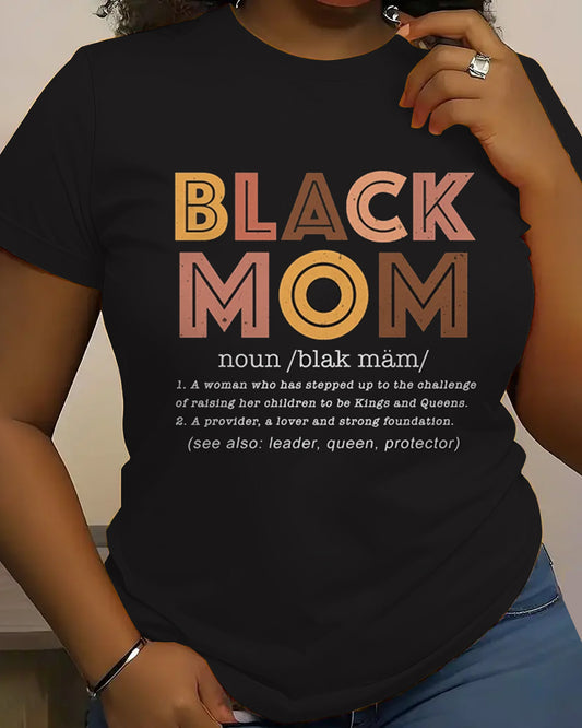 Black Mom Gift 100% Cotton Crew Neck Short Sleeve Tshirt