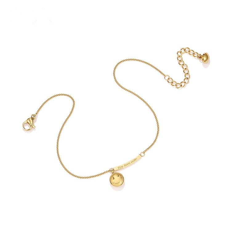 STYLISH AND SEXY 18K GOLD PLATED SMILE ANKLET