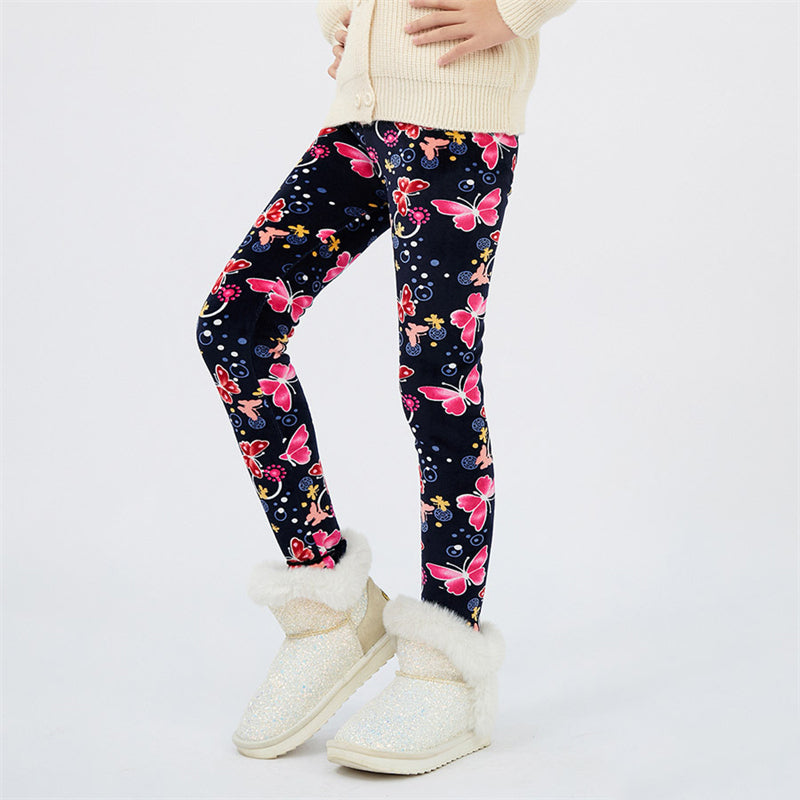 4-13Y Girls Pants Autumn Winter Children Trousers Warm Leggings