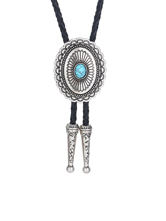 Celtic Pattern Turquoise Agate Bolo Tie