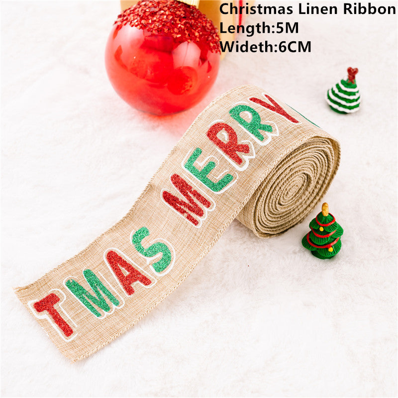 5m Christmas Santa Claus Ribbon Roll