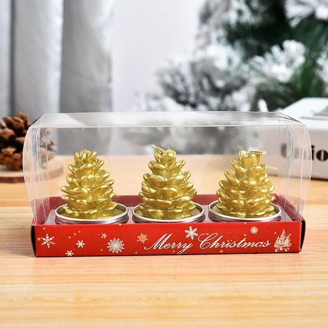 Christmas Candles with Different Characters (3 pcs)