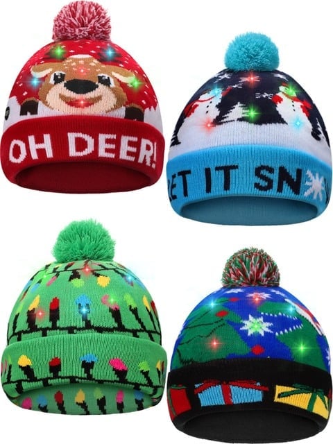 🎁2022 Early Christmas Sale 48% OFF- Christmas LED Light Knitted Beanies