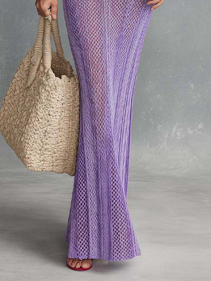 Bohemian Halter Knit Maxi Dress