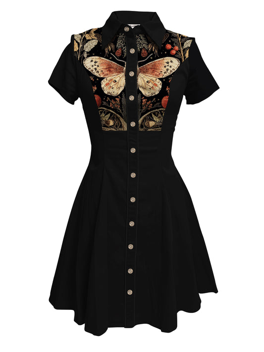Butterfly And Flower - 100% Cotton Dress
