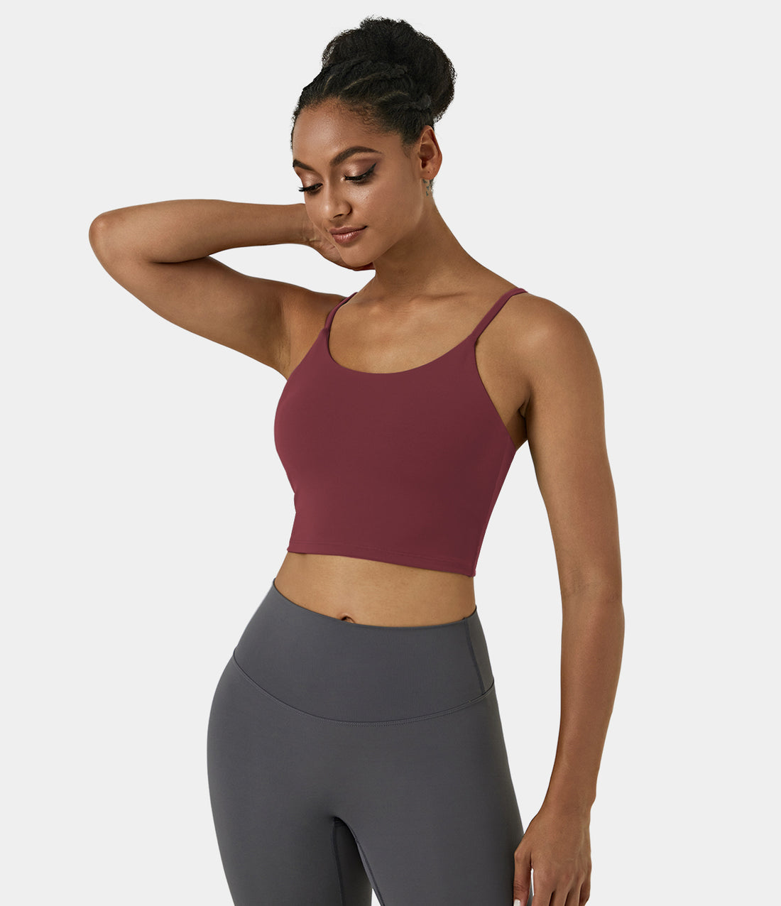 Basic Padded Workout Cropped Tank Top