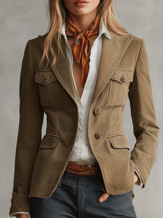 Modern Utility Khaki Jacket