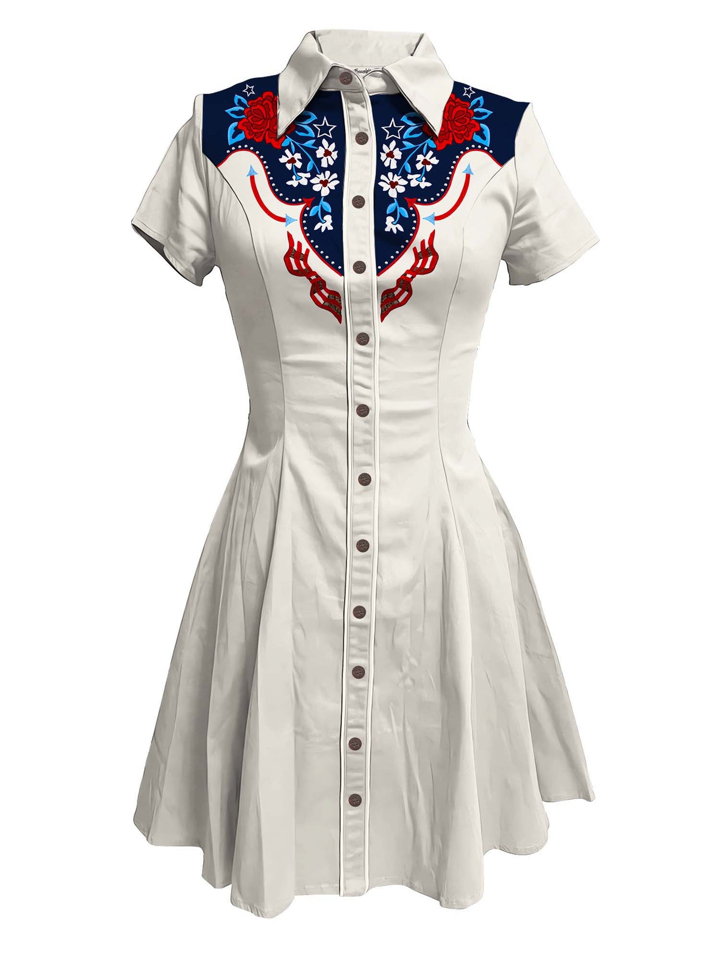 Western Vintage Flower - 100% Cotton Dress