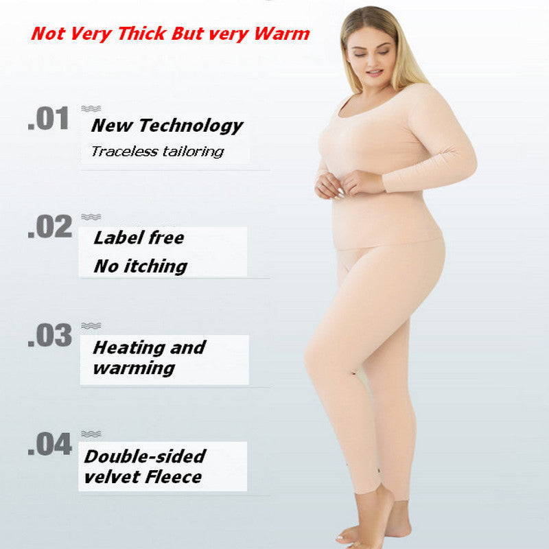 M-5XL Plus size winter thermal underwear set