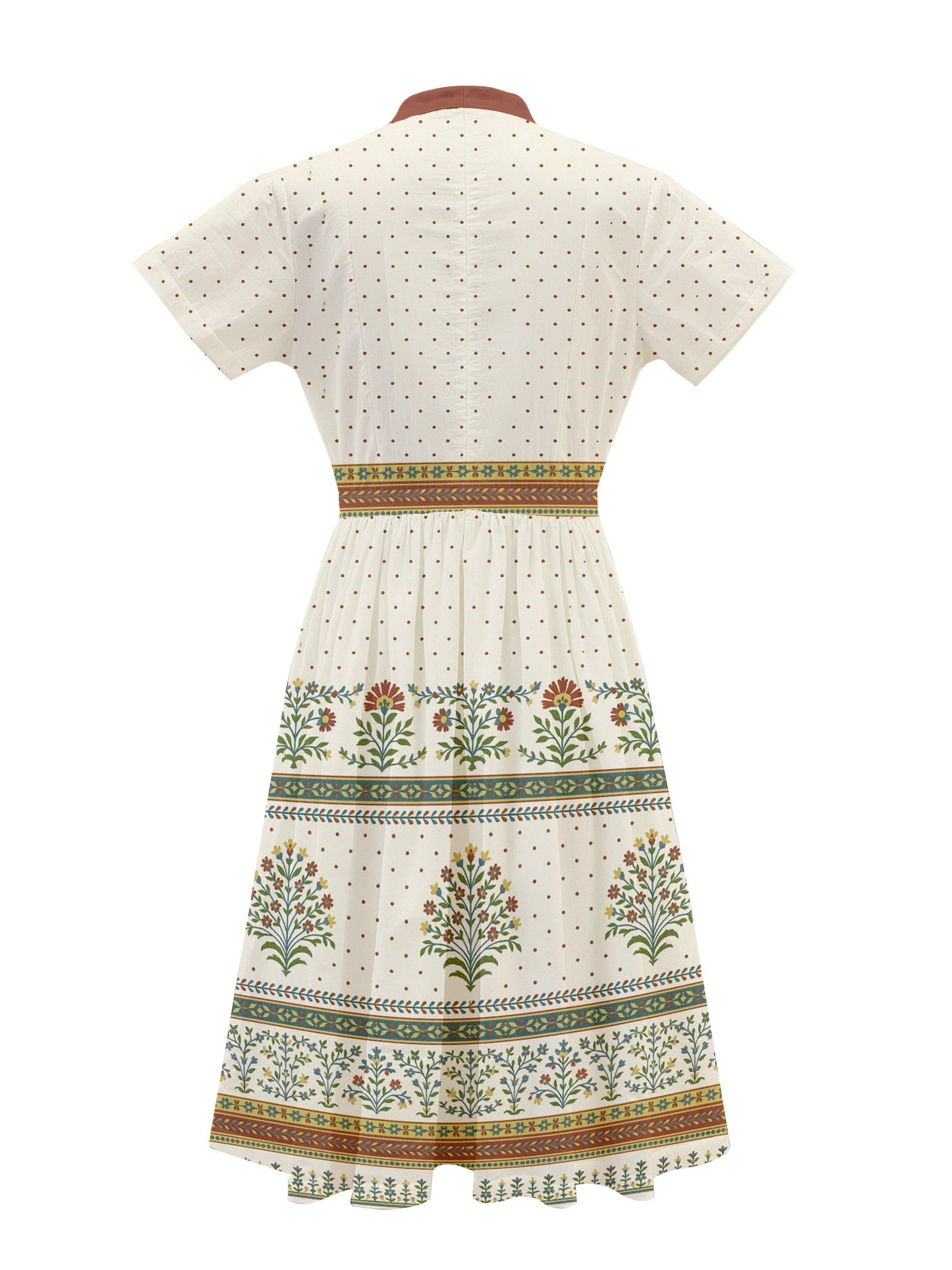Forest Polka Dots - 100% Cotton Vintage Dress
