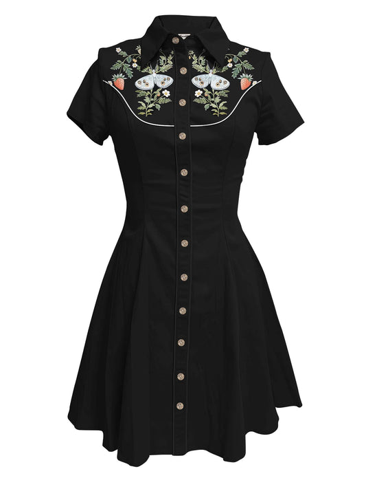 Moths And Strawberries - 100% Cotton Dress