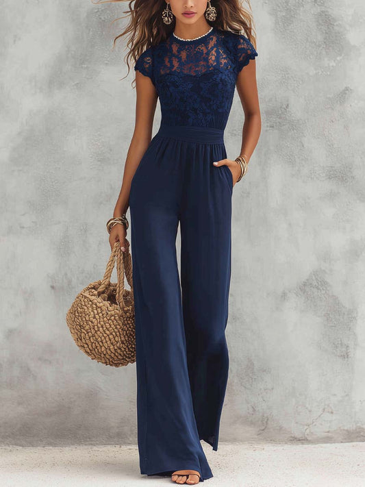 Vintage Lace And Chiffon Jumpsuit