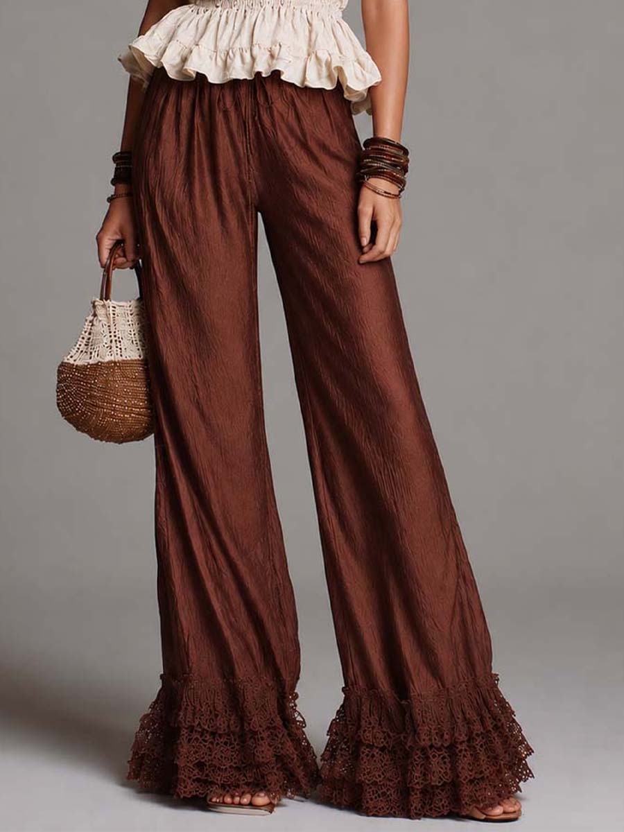 Bohemian Two-Tone Cotton-Linen & Acetate Crinkle Halter Set