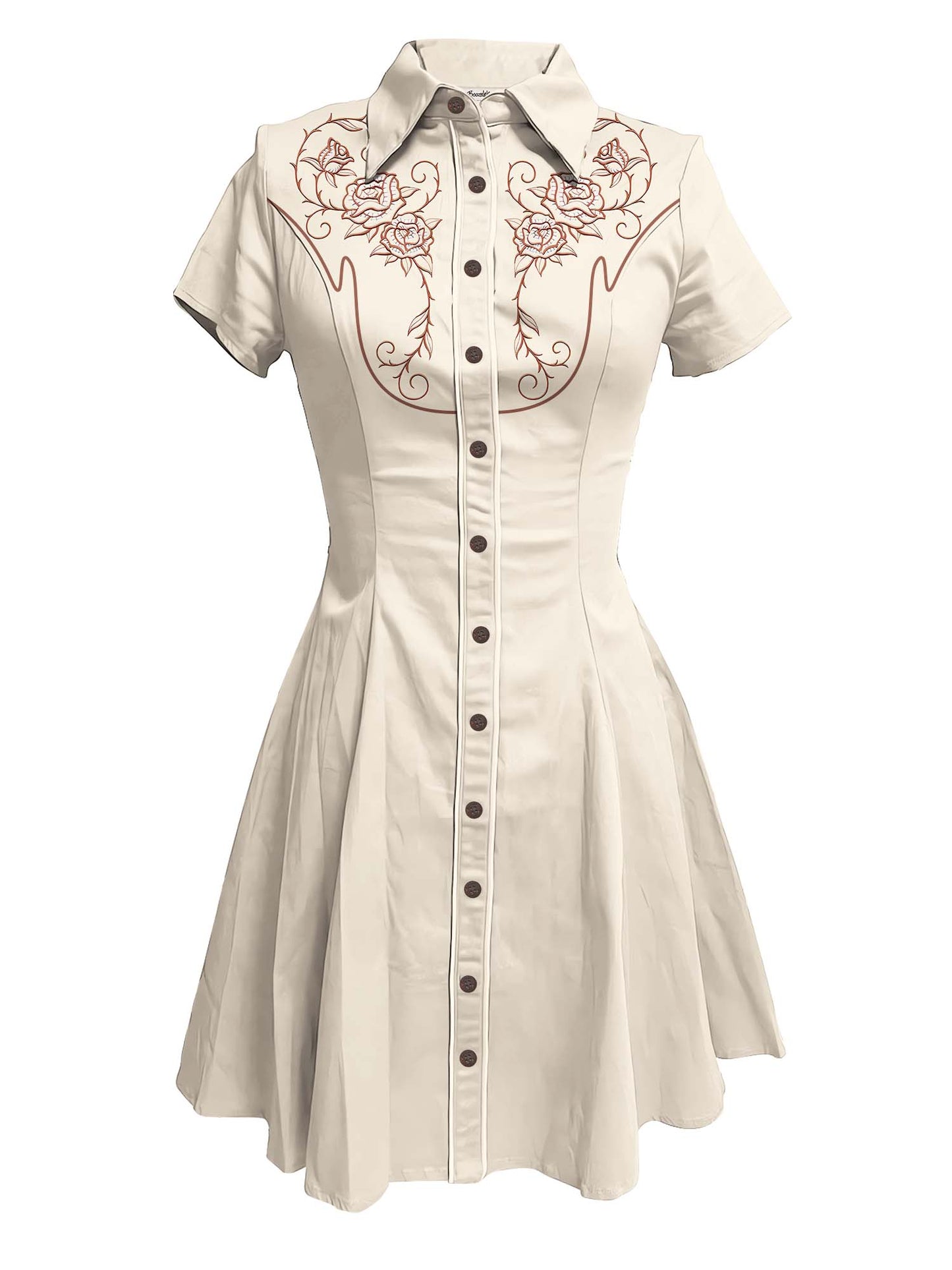 [Embroidery]Rose Of Thorns - 100% Cotton Dress