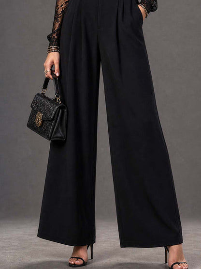 Vintage Stand-up Collar Lace Trim Jumpsuit