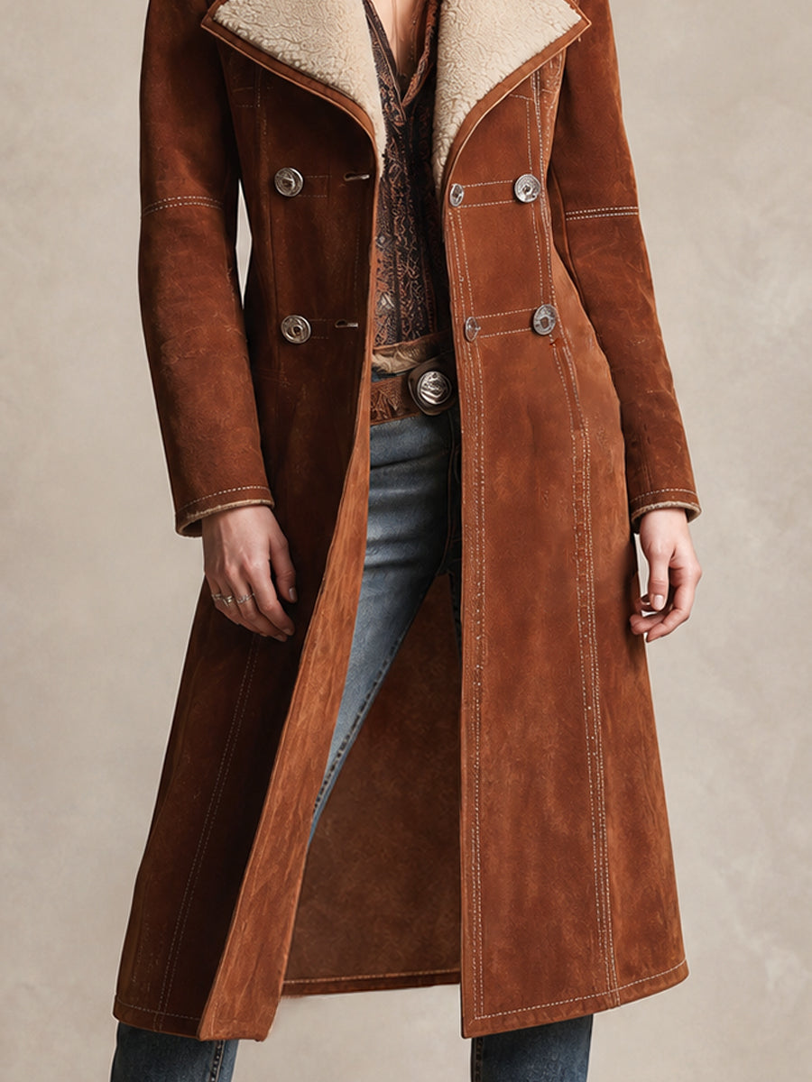 Desert Rose Shearling Duster