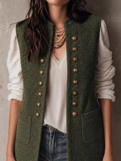 Olive Nomad Fringe Vest