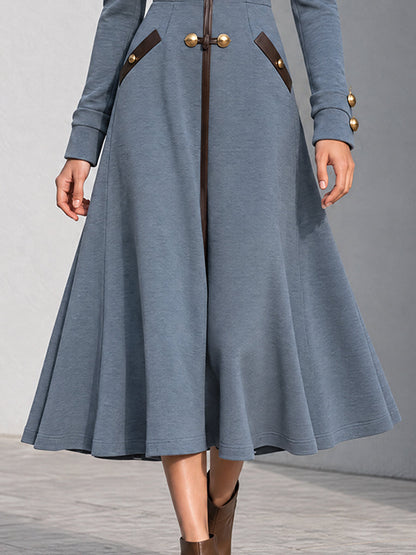 Slate Nomad Toggle Midi Coat Dress