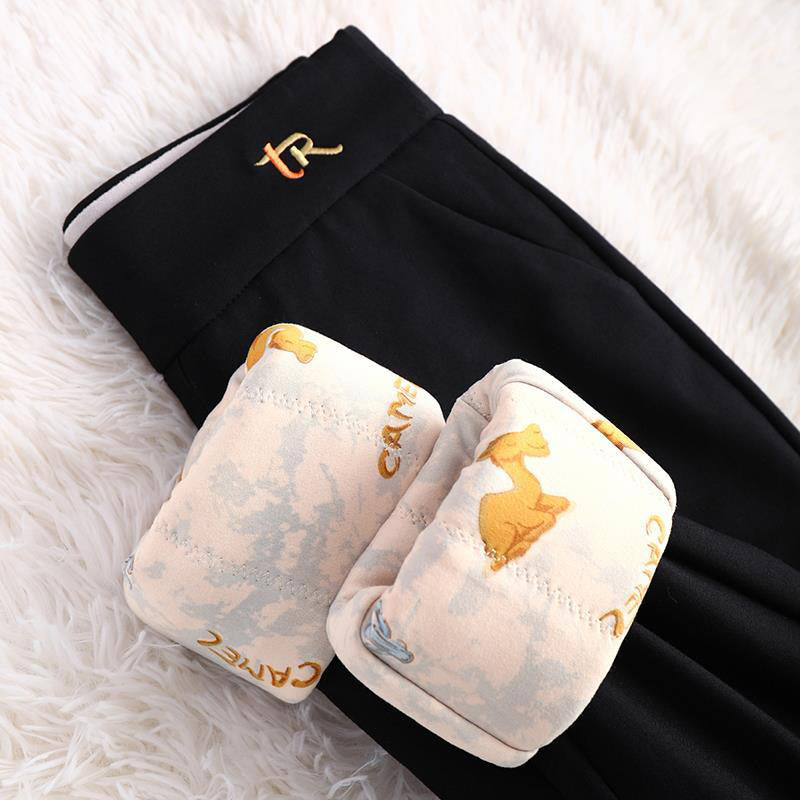 Men and women of the same paragraph camel velvet cotton pants outside casual pants winter padded thickening warm pants