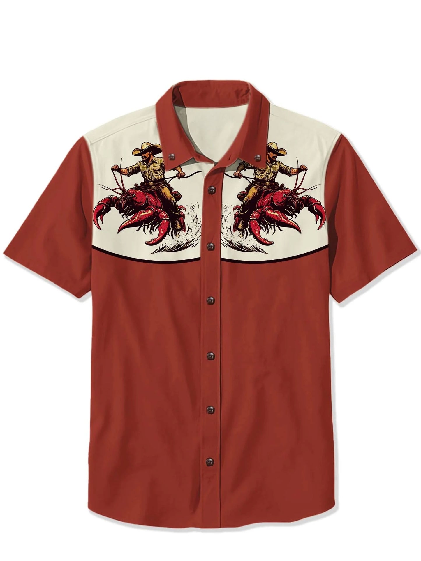 Cowboy Rides The Lobster - 100% Cotton Shirt