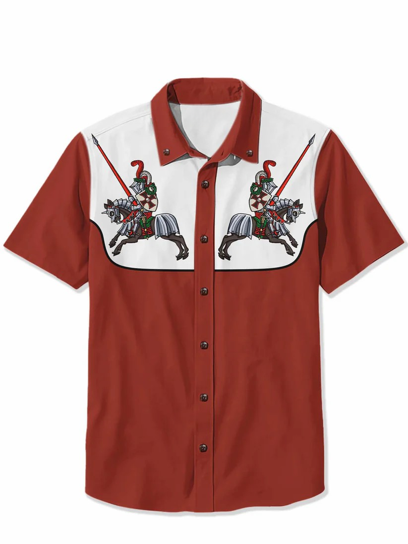 Knights Templar Knight And Sword - 100% Cotton Shirt