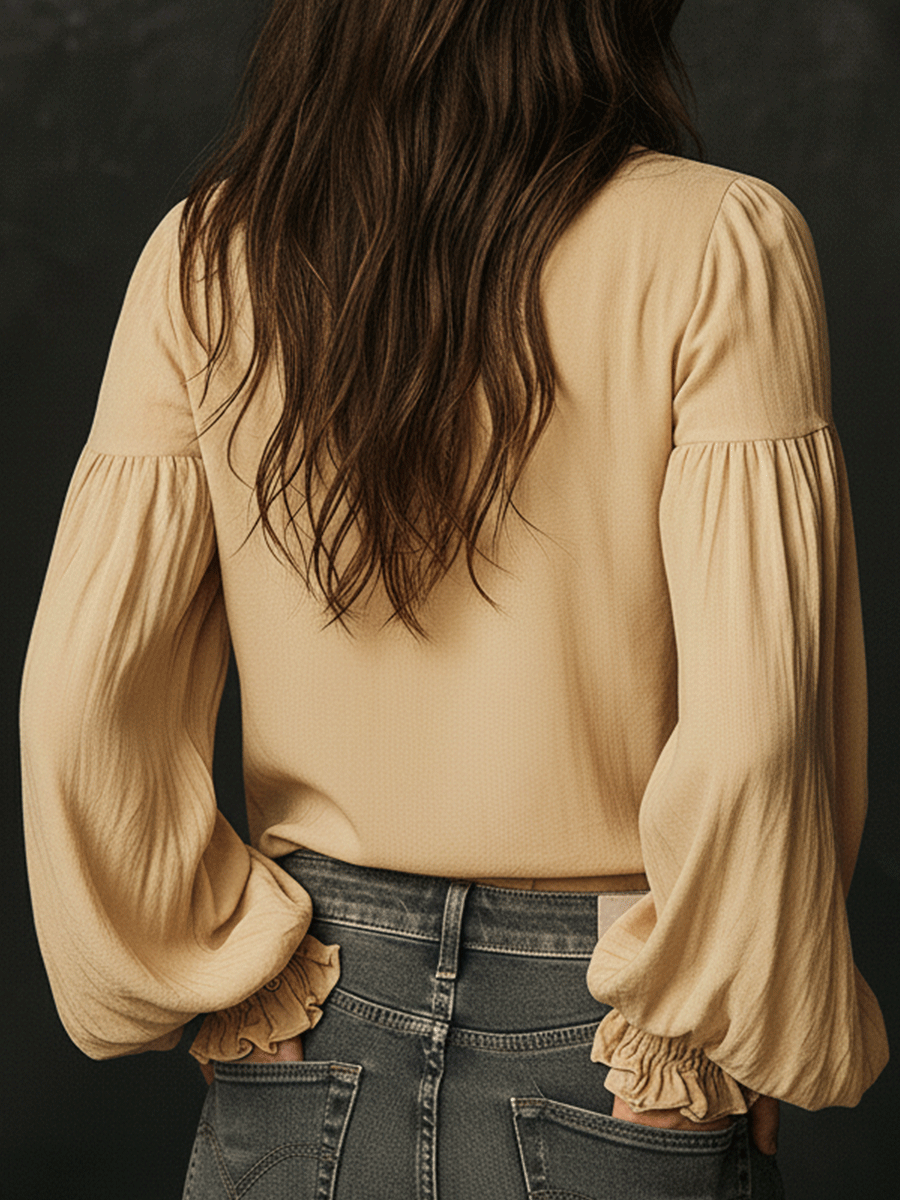 Casual Yellow Floral Embroidered Cotton Shirt