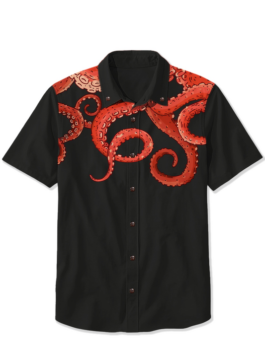 Octopus On The Shoulder - 100% Cotton Shirt