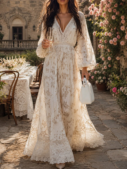 Timeless Boho Lace Maxi Dress for Effortless Elegance