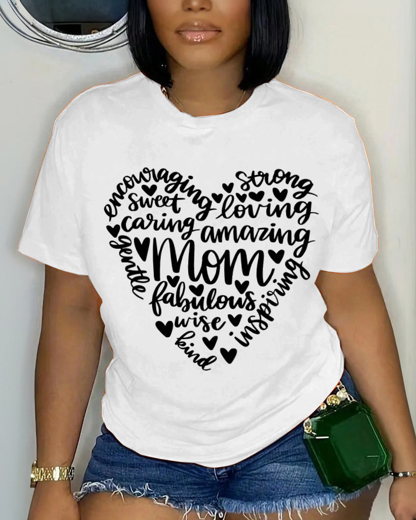 She Is Great Mom 100% Cotton Crew Neck Short Sleeve Tshirt