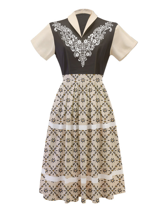 Diamond Flower - 100% Cotton Vintage Dress