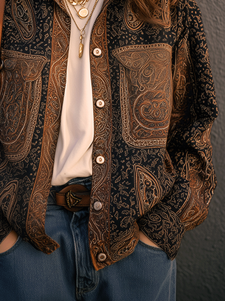 Boho Paisley Print Shirt